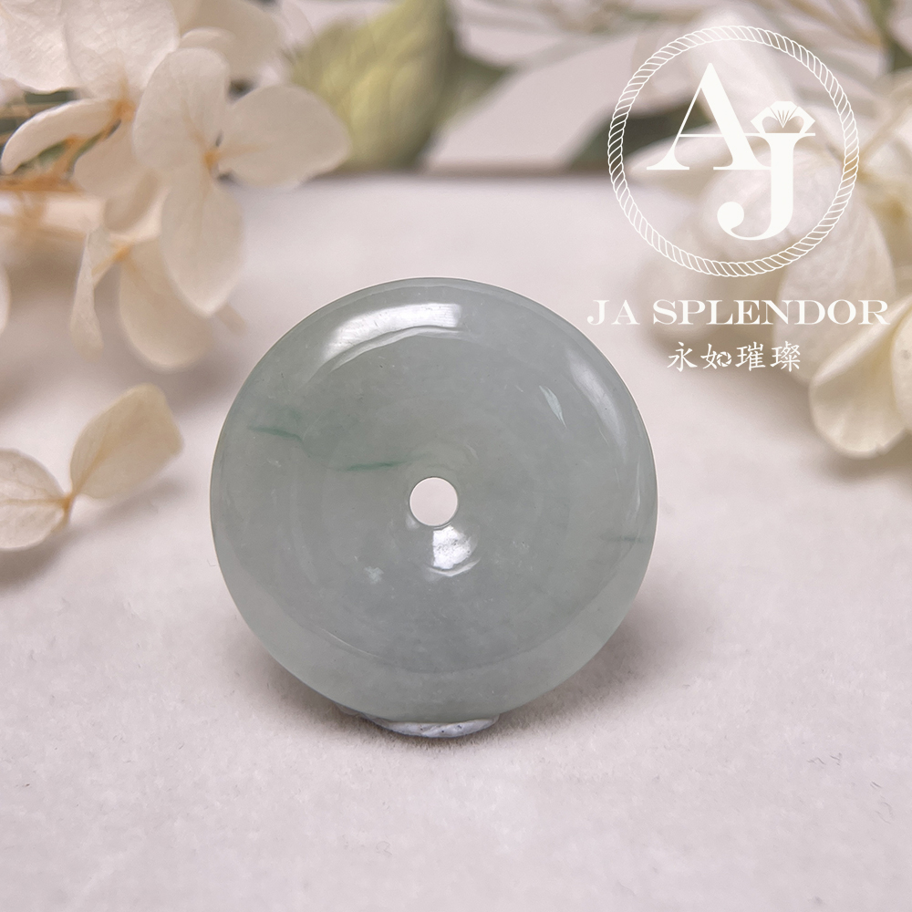 JN-184 天然翡翠A玉 冰潤飄綠平安扣