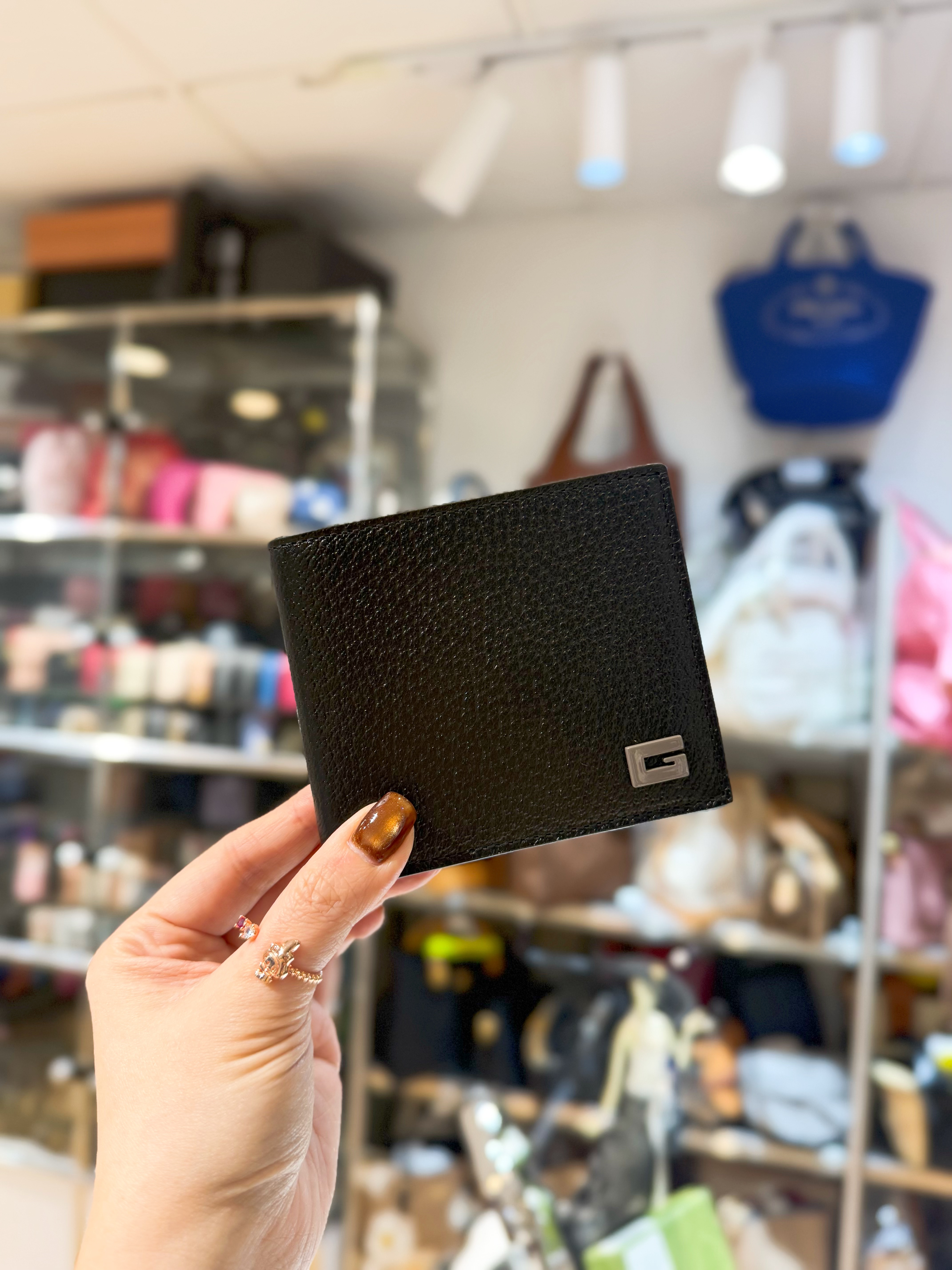 Gucci bi fold wallet 738/blk/grey