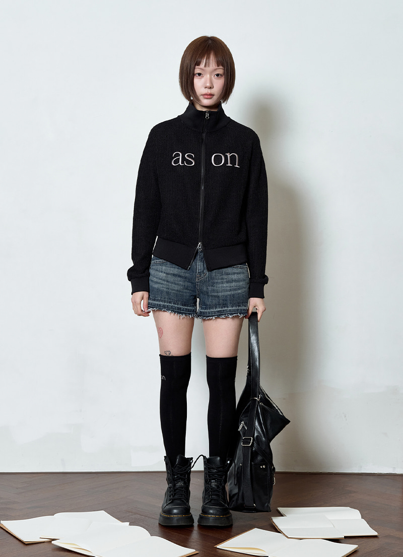 品牌代購 - ason) FOLD DENIM SHORT PANTS