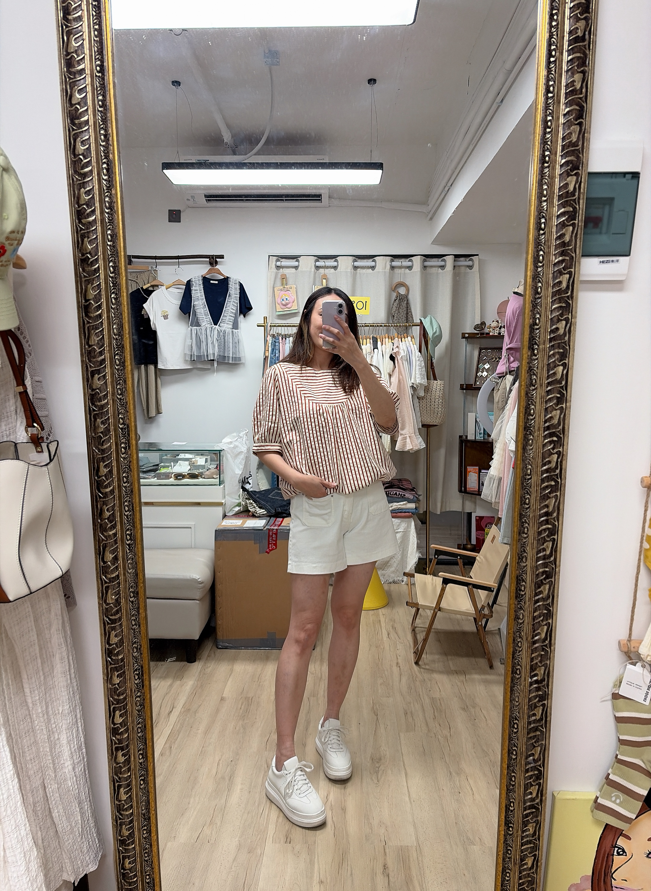 皺布條間top 