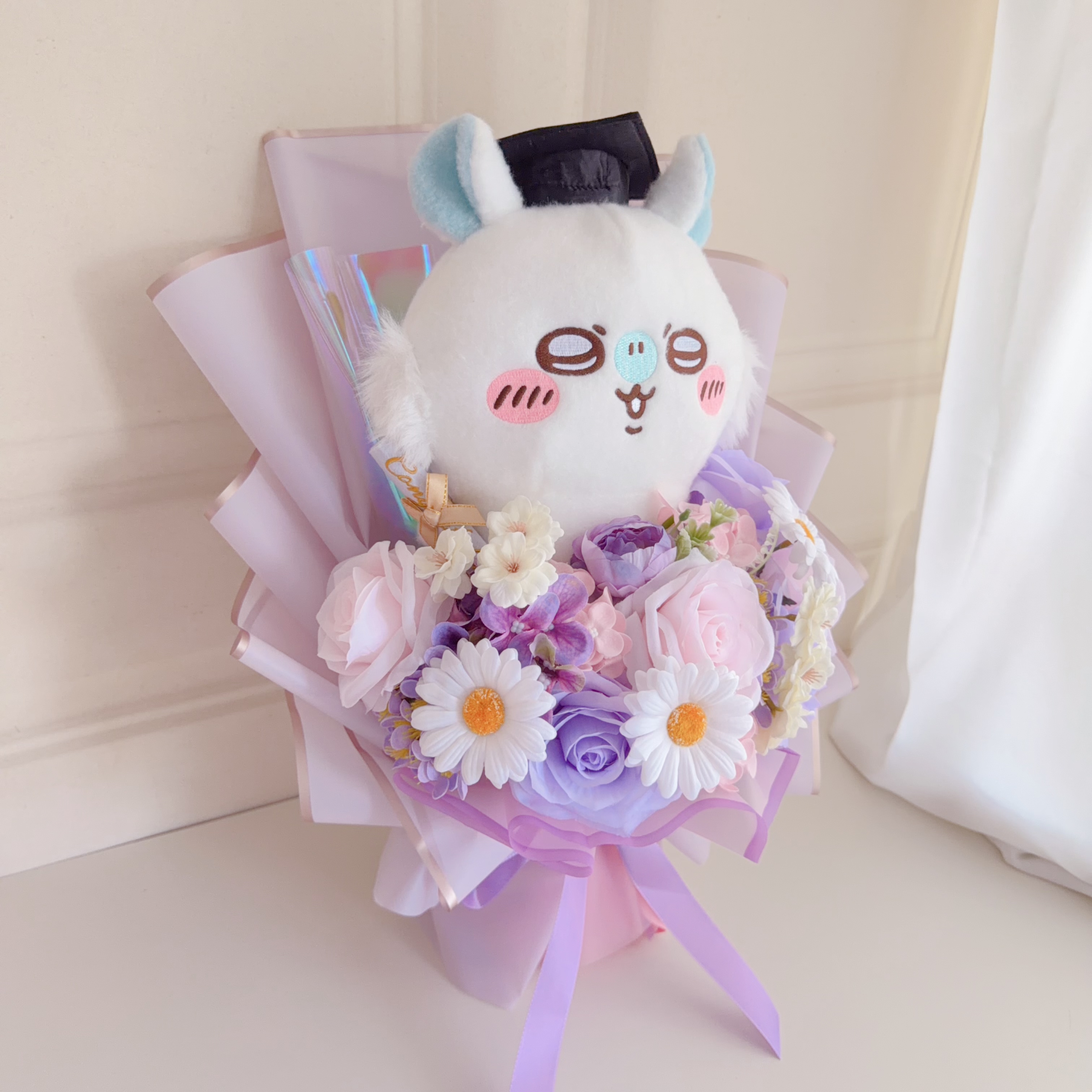 (現貨)飛鼠畢業公仔花