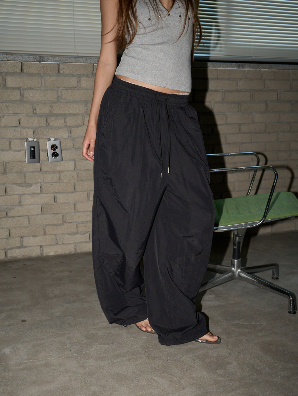 Star Embellished Nylon Pants