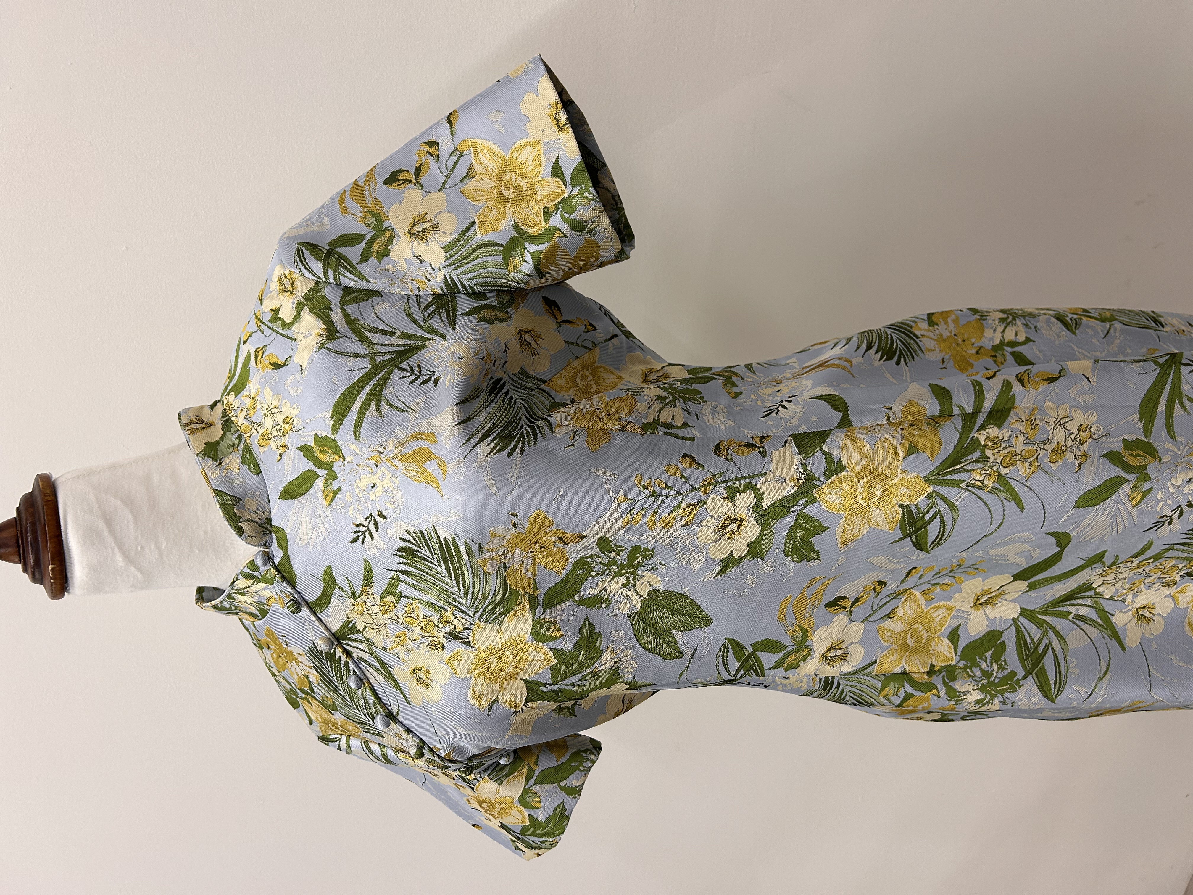 564.WB Midi Length Qipao with Sleeve -Yellow