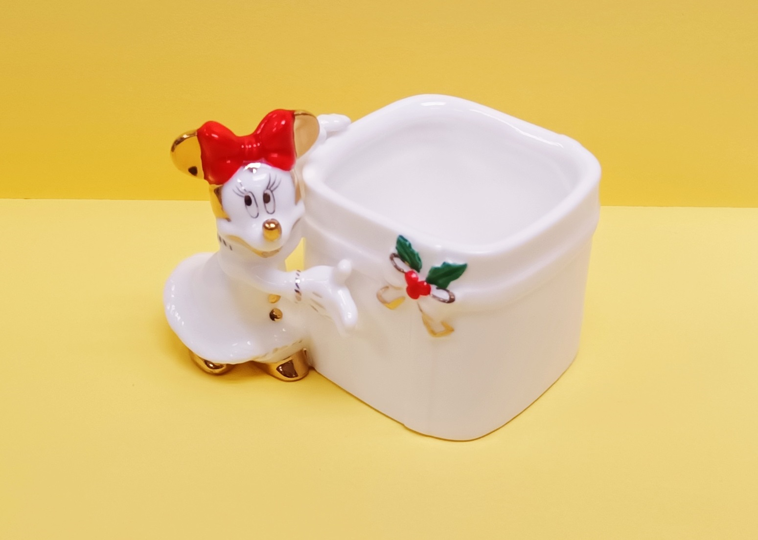 XMAS COTTON SWAB CONTAINER 聖誕風格設計骨瓷棉花棒容器 Minnie Mouse   (KD-35)