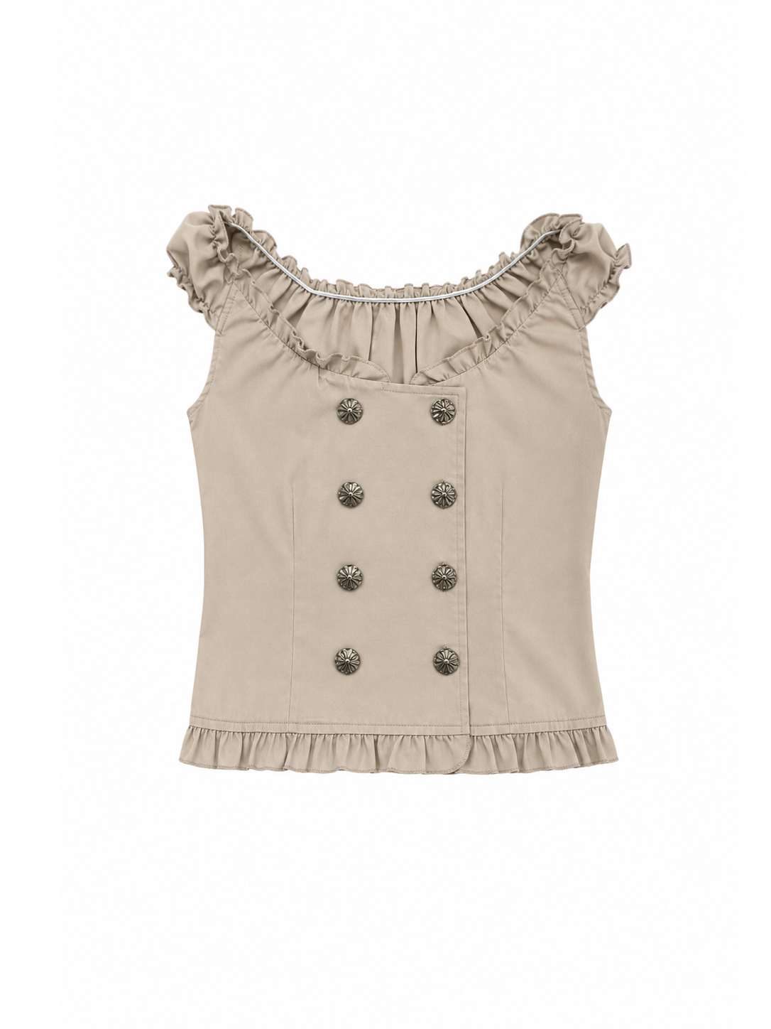 Off Shoulder Frill Trim Top