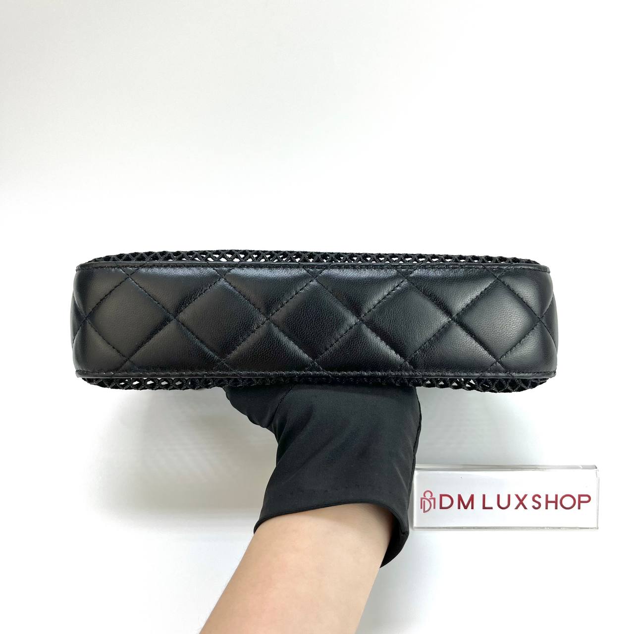Chanel 25S Mesh & Lambskin Clutch w/ Chain GHW (Microchip)