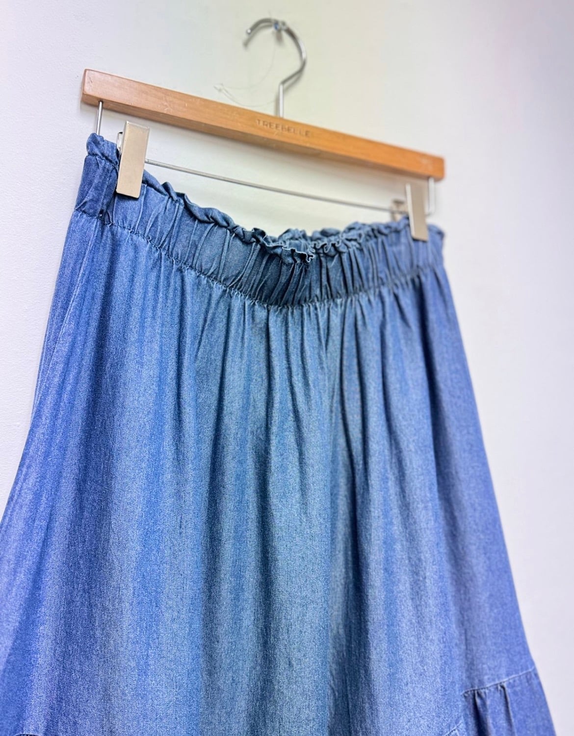 🇰🇷K5579 薄牛仔A字傘形長裙