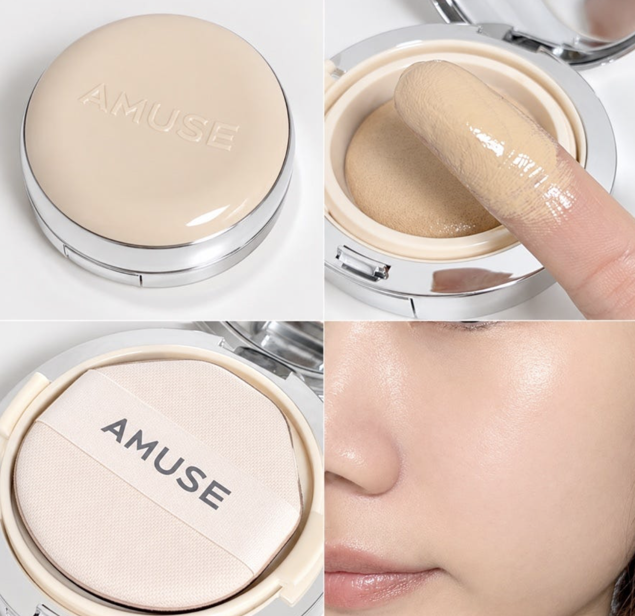 韓國 AMUSE 晶透水光 裸肌氣墊 + 送補充裝｜Nu Serum Volume Glow-Up Cushion 