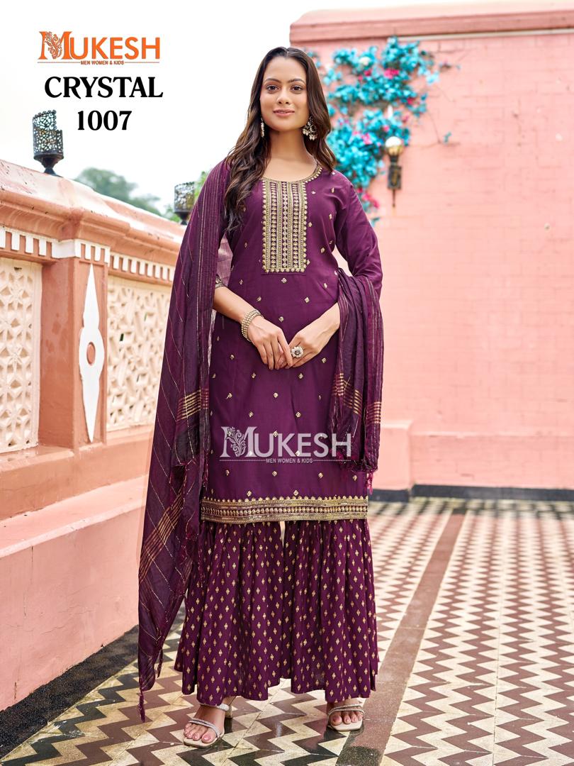 CRYSTAL  KURTI + SHARARA+ DUPATTA