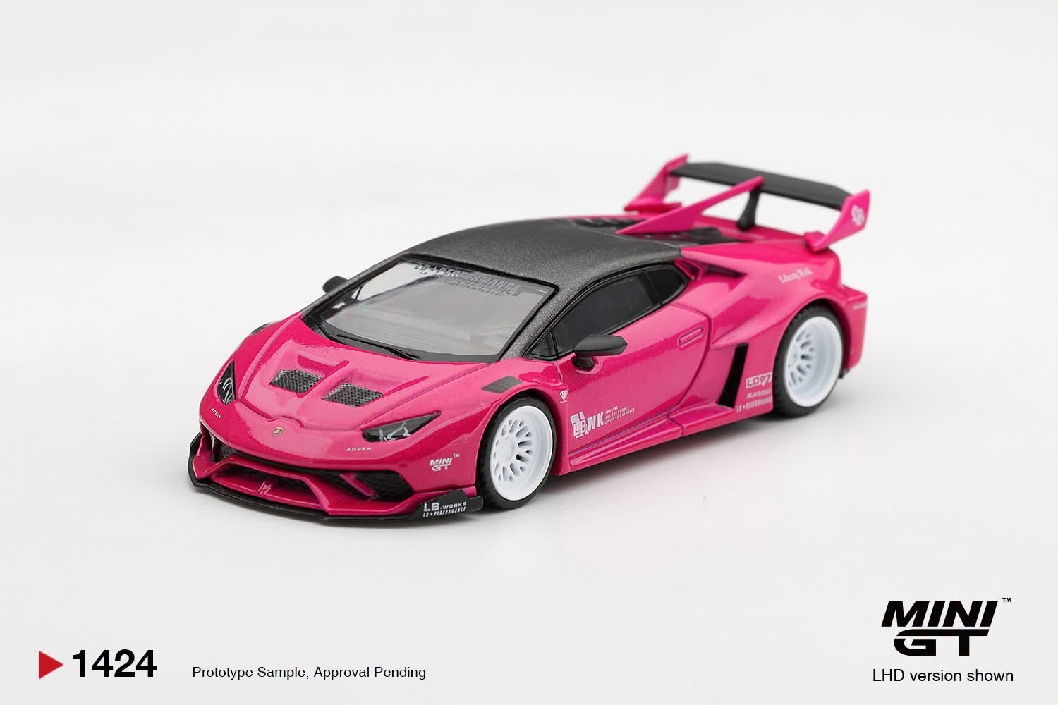 （預訂 Pre Order) MINI GT  （MGT01424-L） LB ★WORKS Lamborghini Huracan GT Ruby Purple
