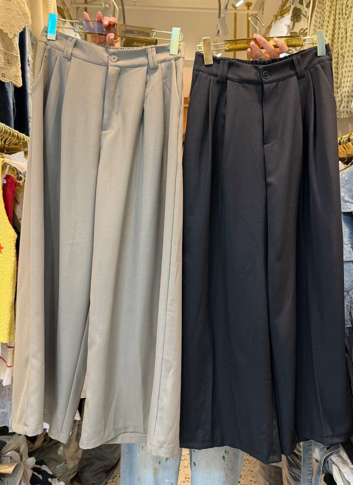 免燙西褲料闊腳褲