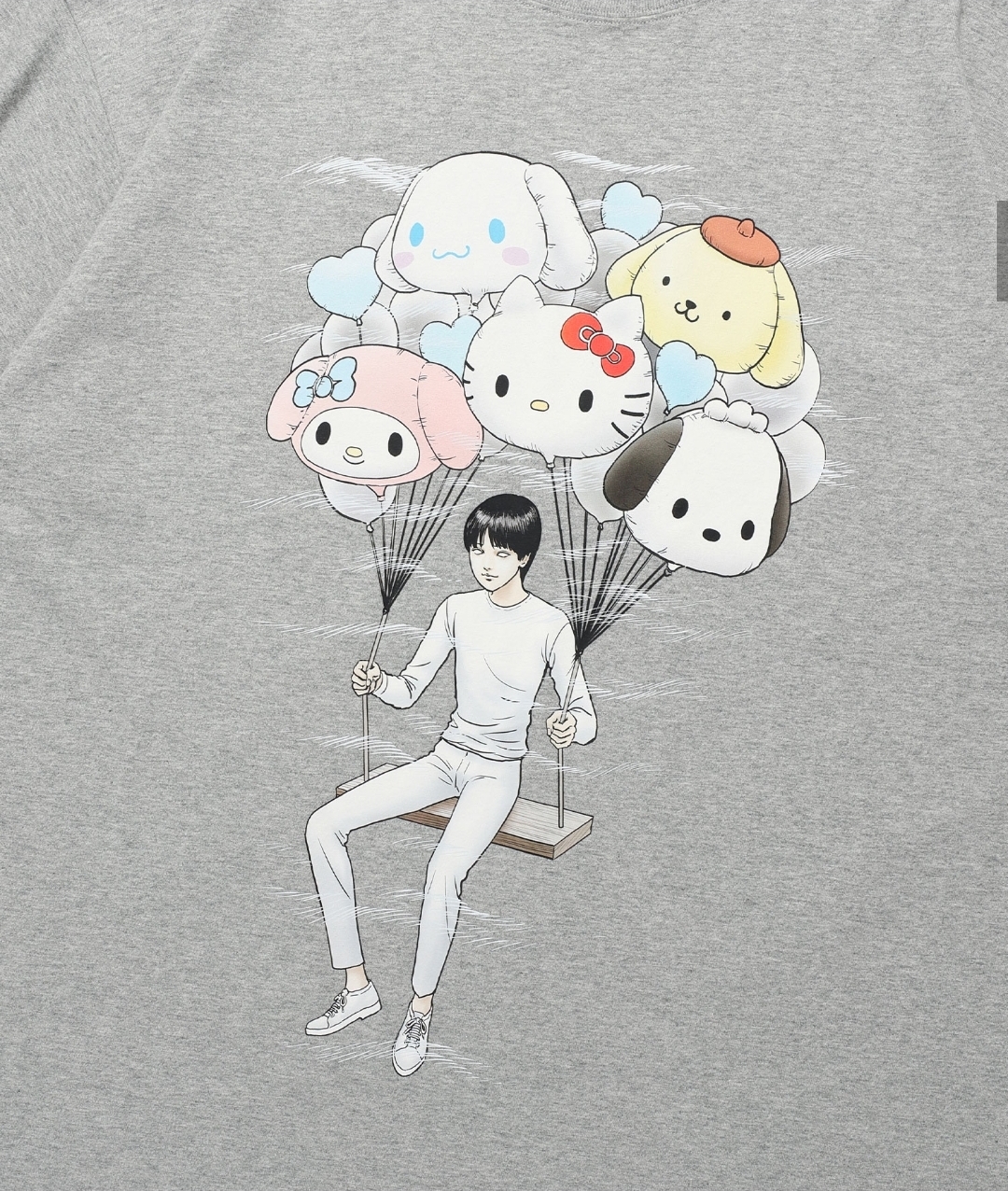 伊藤潤二  × Sanrio × niceghostclub 聯動限定系列｜灰色Tee