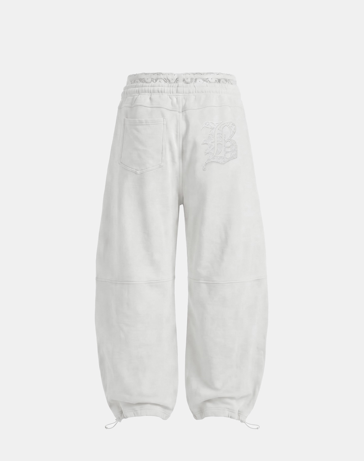 BADBLOOD新款[w-pts26-103] Lace Layered Destroyed Joggers - White