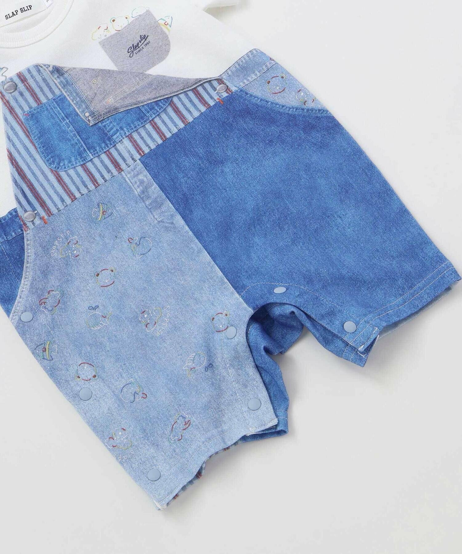 🇯🇵預訂 日本直送🇯🇵Slap Slip Baby兩色動物恐龍吊帶短袖連身服