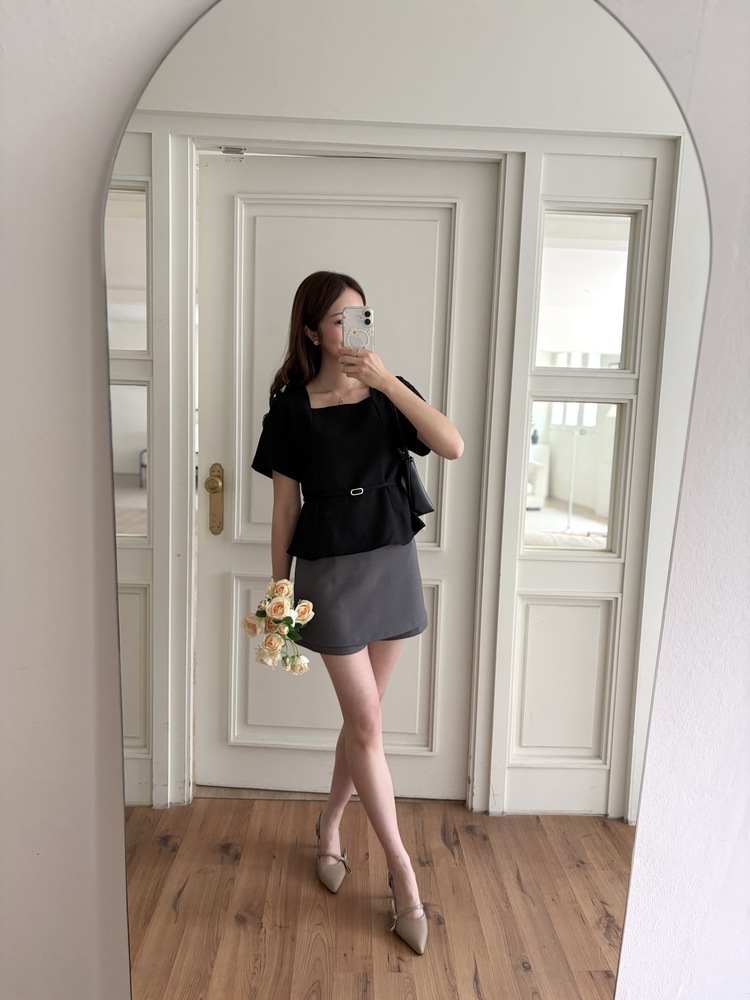 Clean Line Overlay Skorts (Grey)