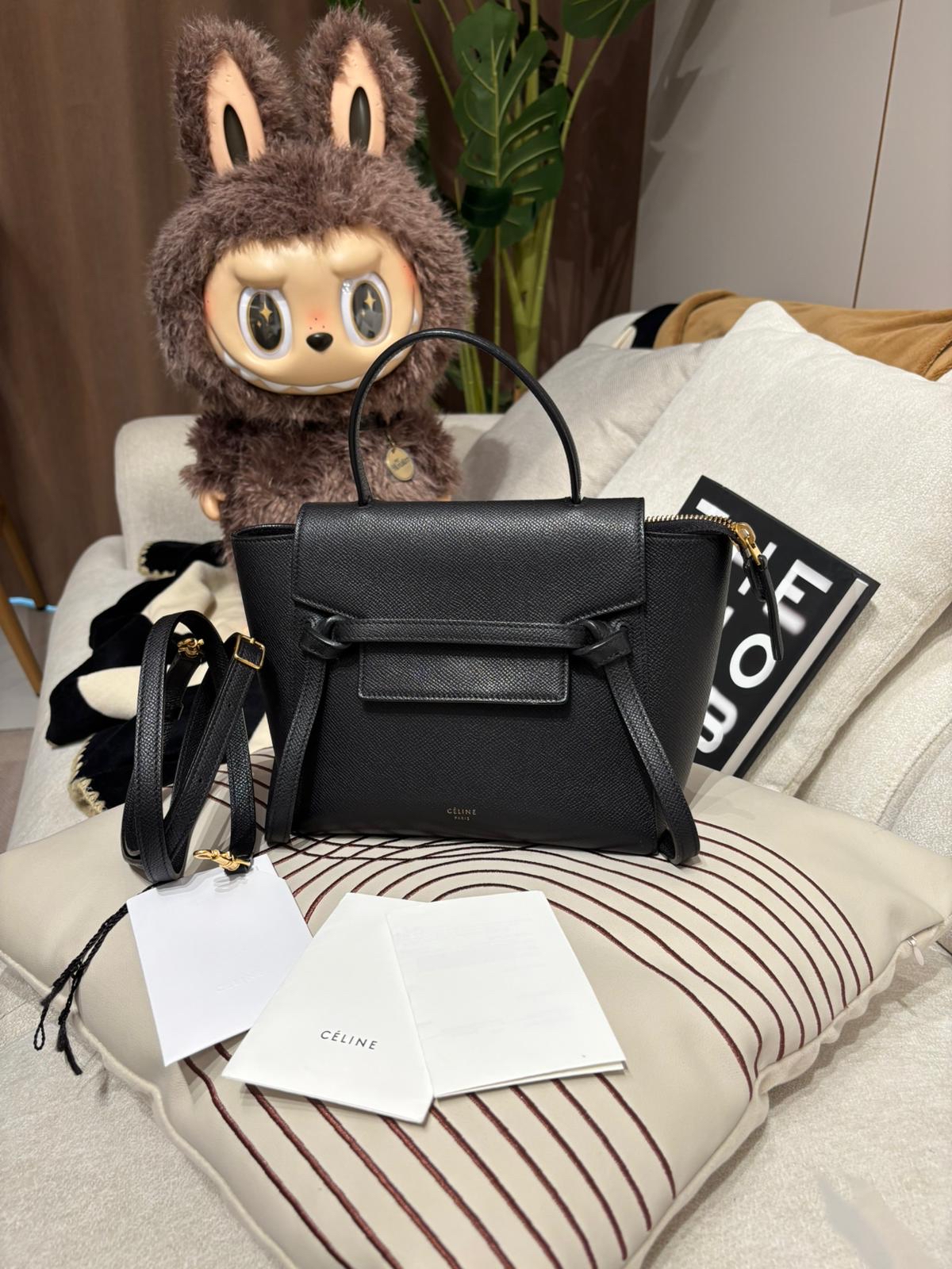 Celine nano belt bag 黑金牛皮 100%Authentic , 95%new ✅收據✅tap booklet✅dust bag