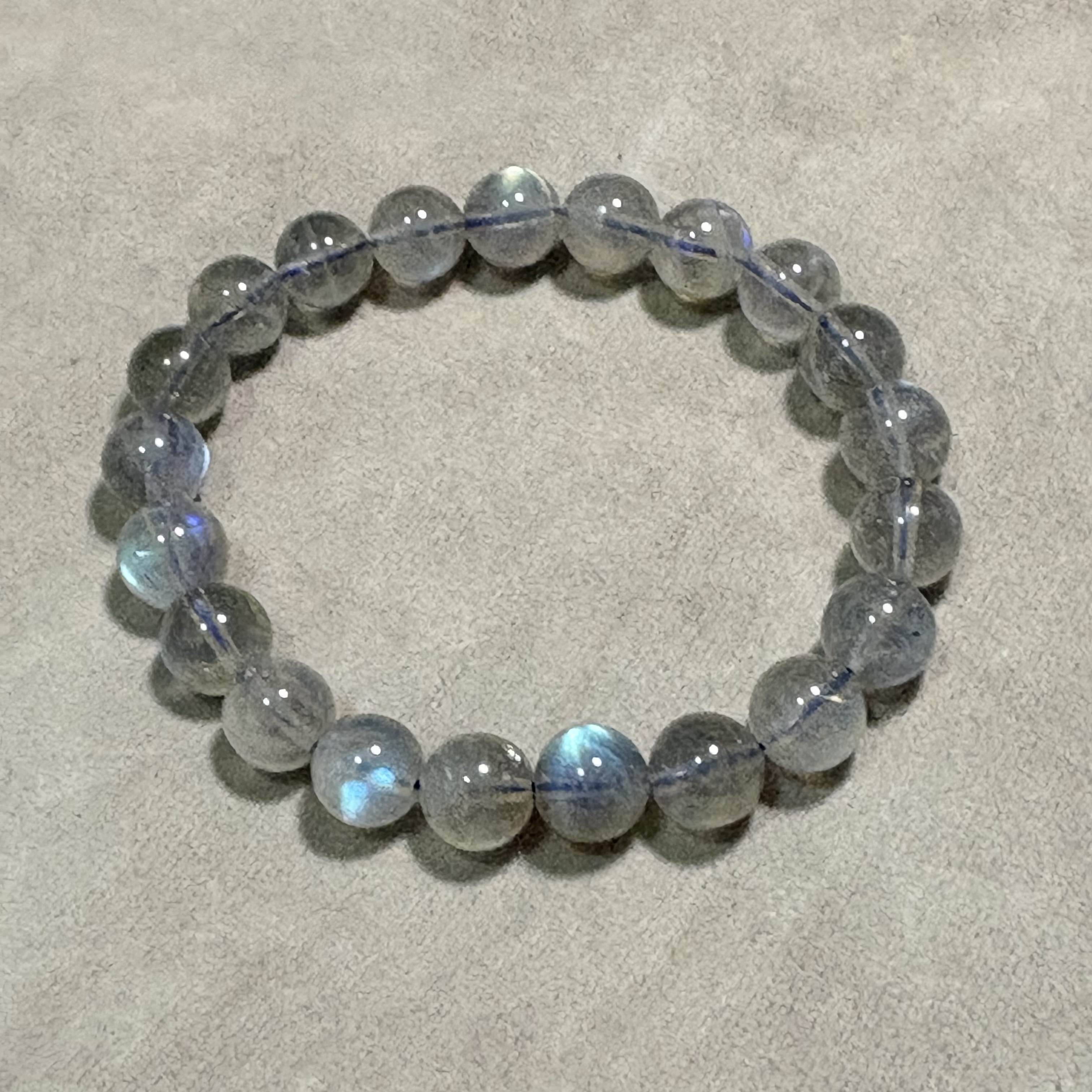 9mm藍彩光拉長石手串No.2648