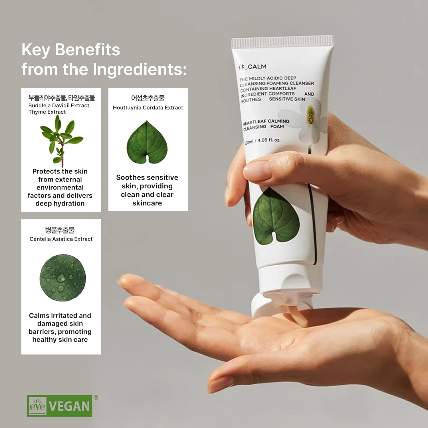 (現貨) HUECALM 心葉舒緩潔面泡沫 Heartleaf Calming Cleansing Foam 120ml