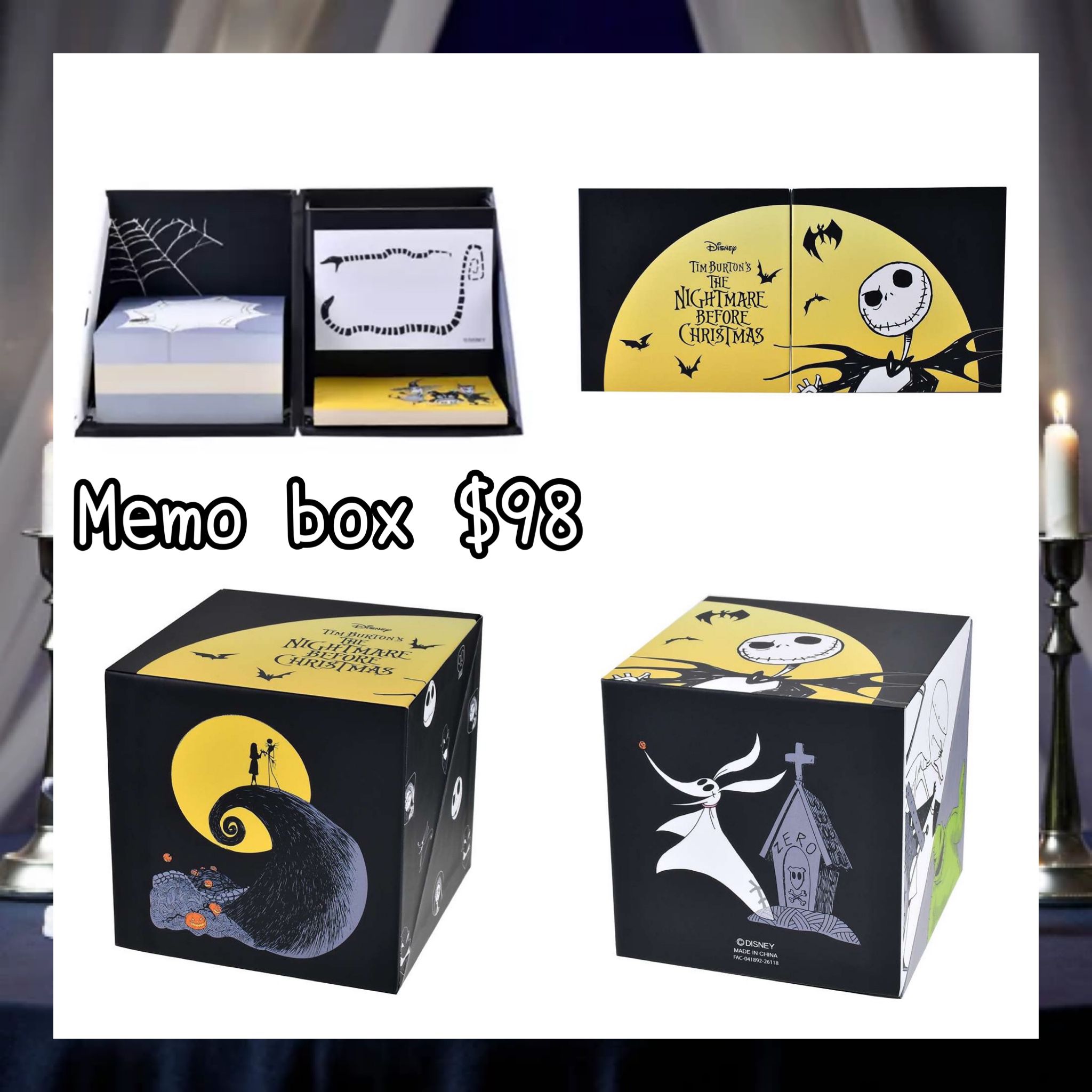 ：日本：DISNEY HALLOWEEN 2026 TIM BURTON'S THE NIGHTMARE BEFORE CHRISTMAS 2026 7/9 日本發賣 MEMO BOX