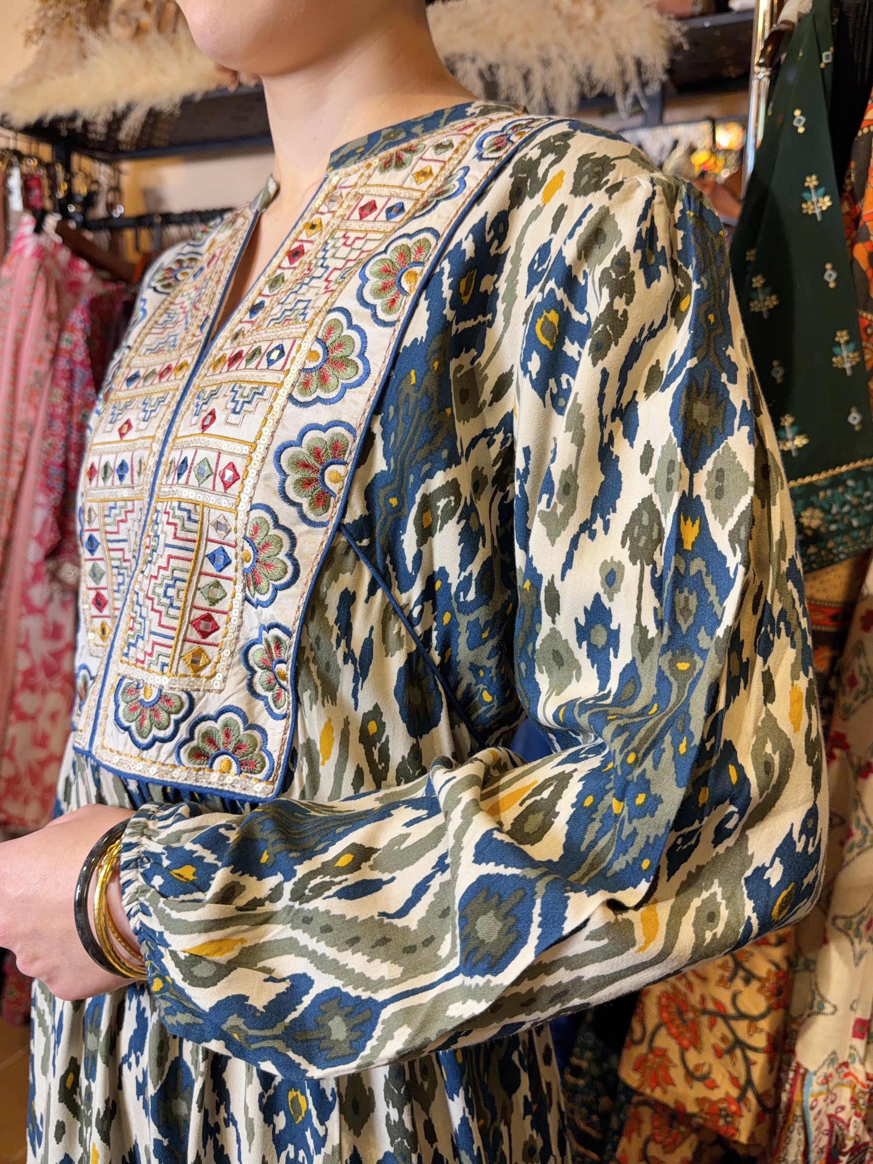 Dark Green Emb. witth Totem Print OP #1125