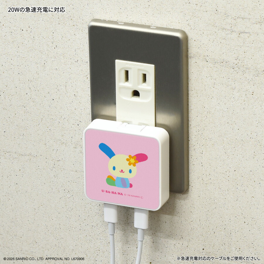 日本預訂📍日本Usahana可愛圖案充電插頭(日本插頭) 2026年8月中下旬出貨
