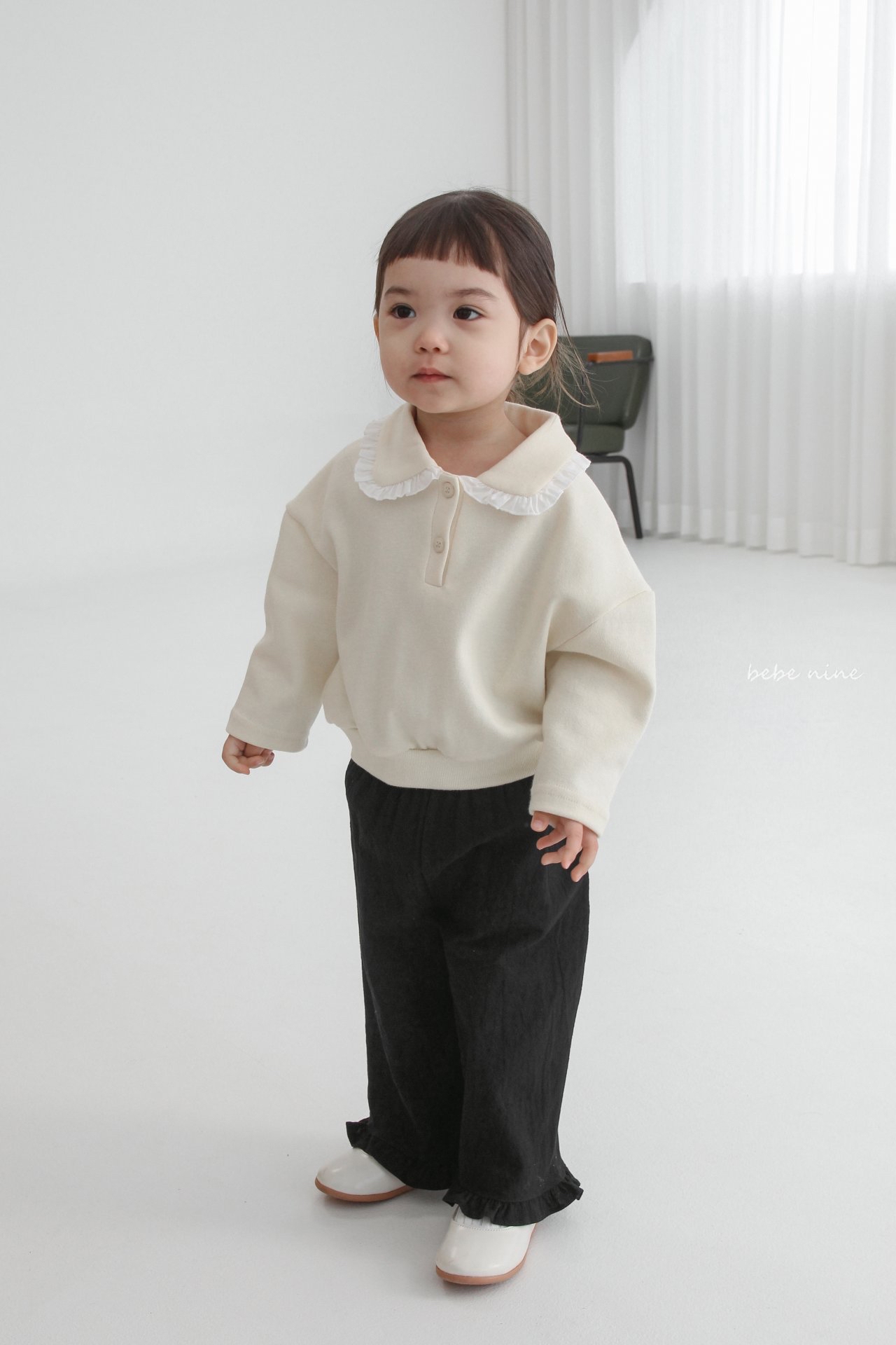 🌸預訂 韓國直送🌸🇰🇷Bebenine三色荷葉邊翻領衛衣