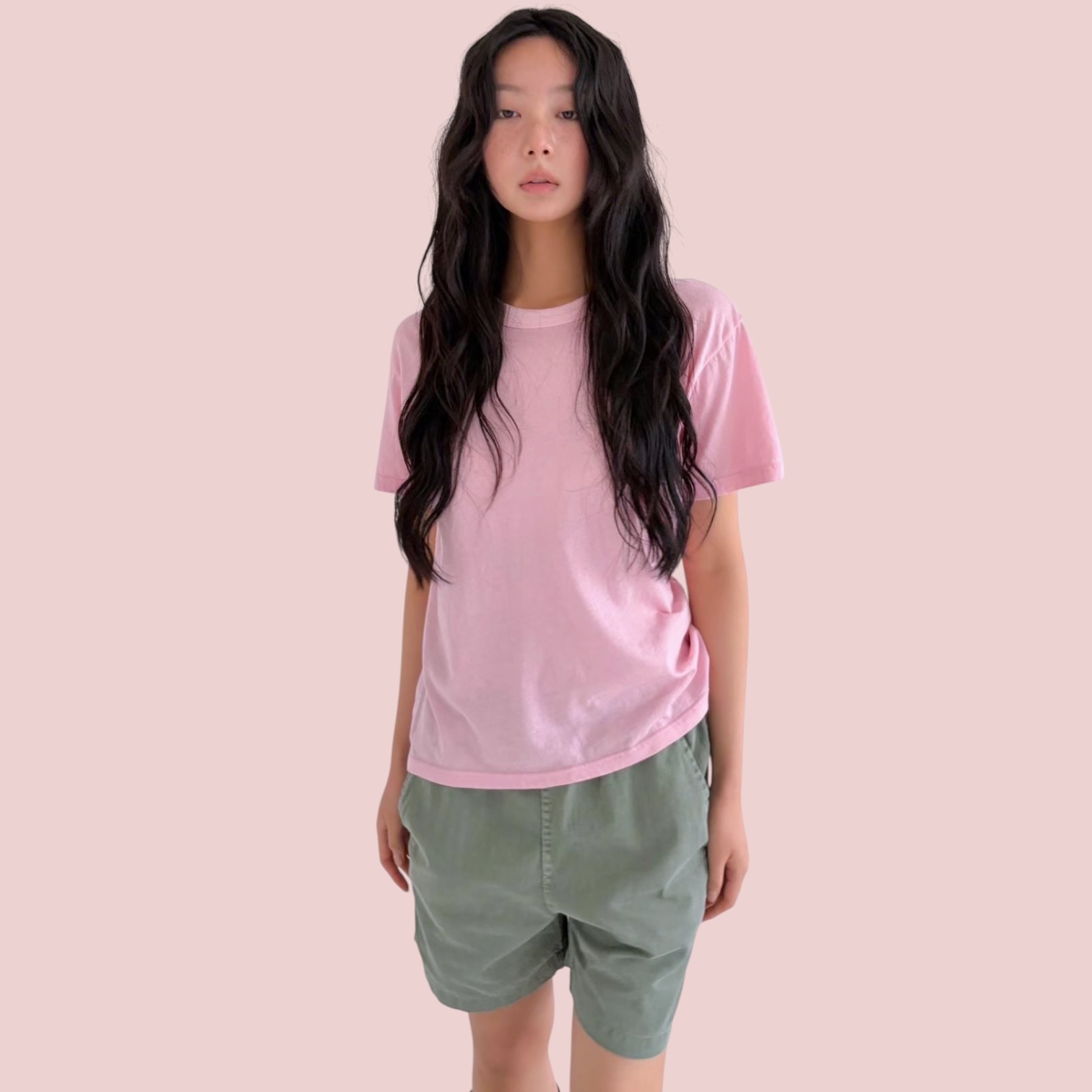221397 洗水淨色Tee