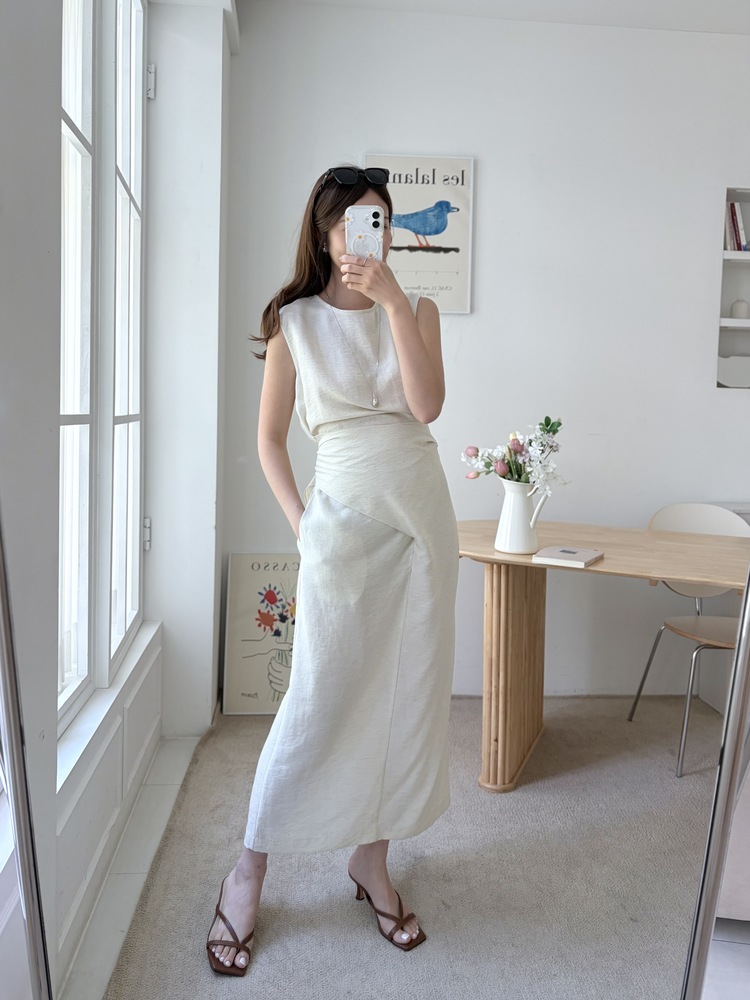 Effortless Wrap Dress (Oat)