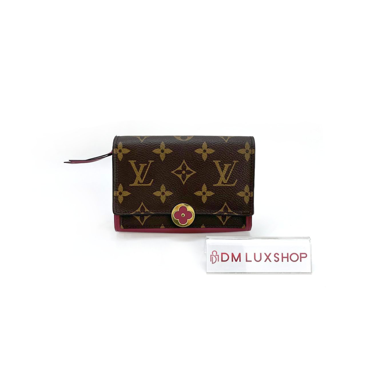 LV Monogram Portefeuille Flore Compact Wallet GHW