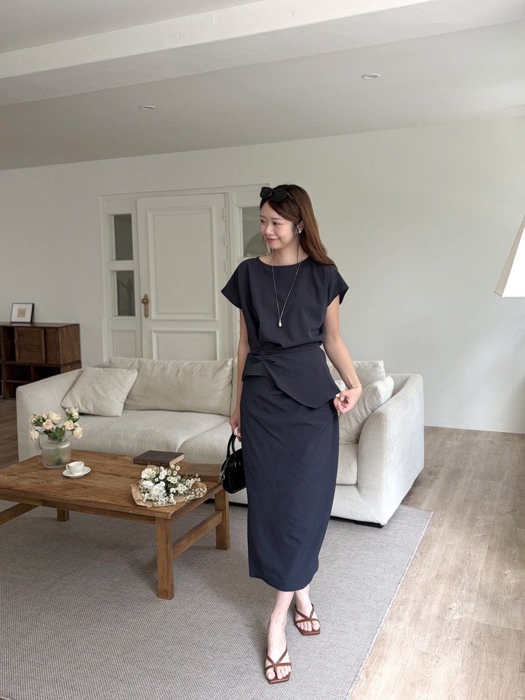 Lyra Ruched Set (Navy)