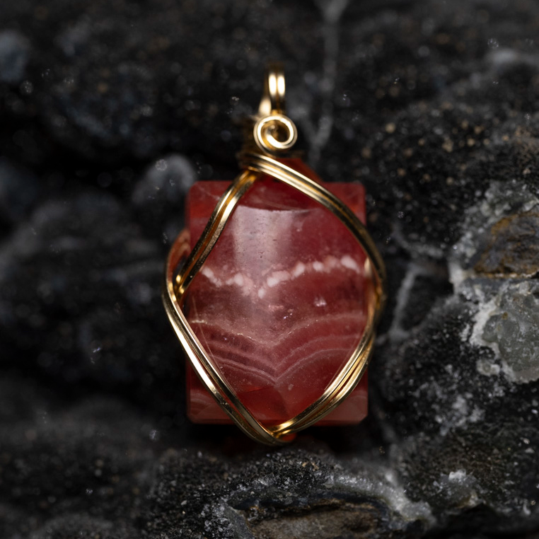 WAS 紅紋石吊墜 - Rhodochrosite Pendant