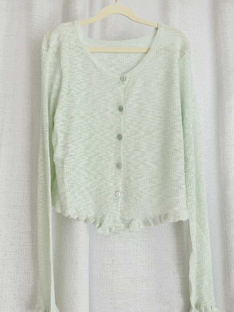 夏日简约木耳边薄外套