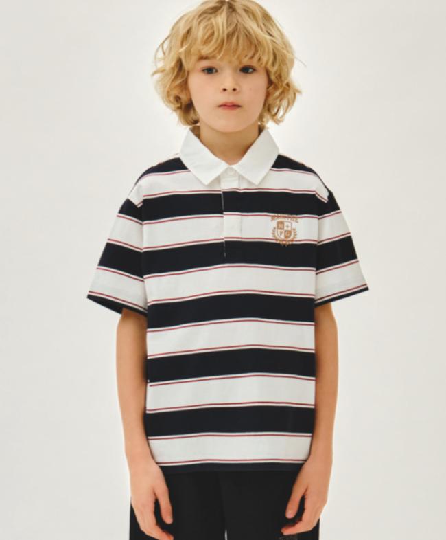 Ⓜ️ fg kids款 條紋collar TEE 折扣優惠 白/ navy Size 100-150