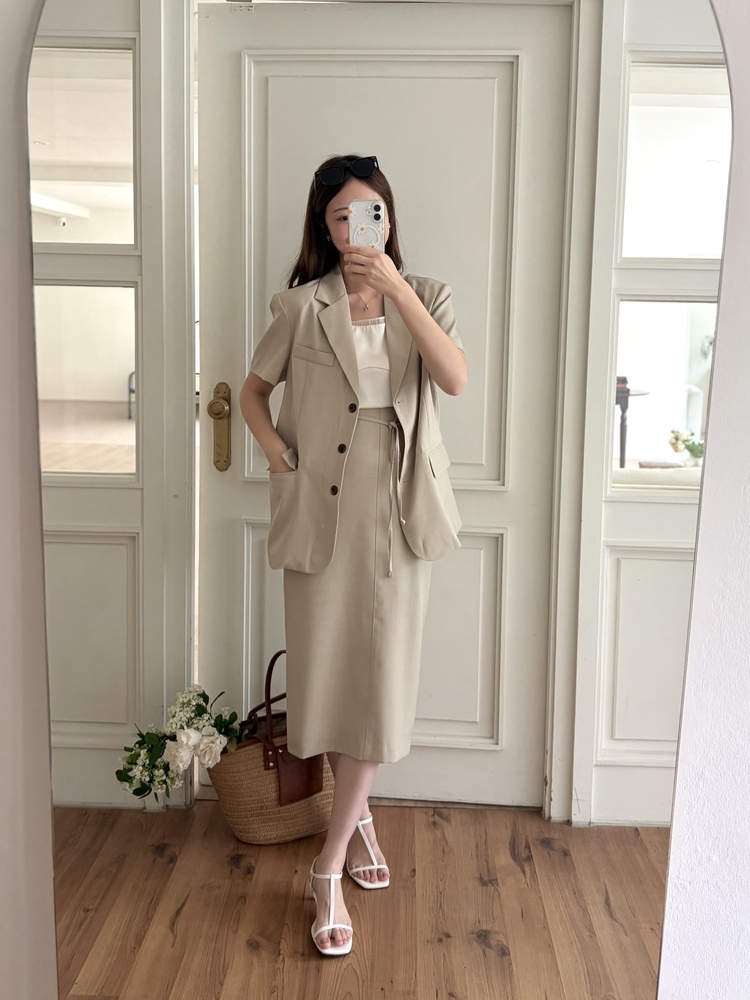 Sandstone Air Relaxed Blazer (Light Beige)