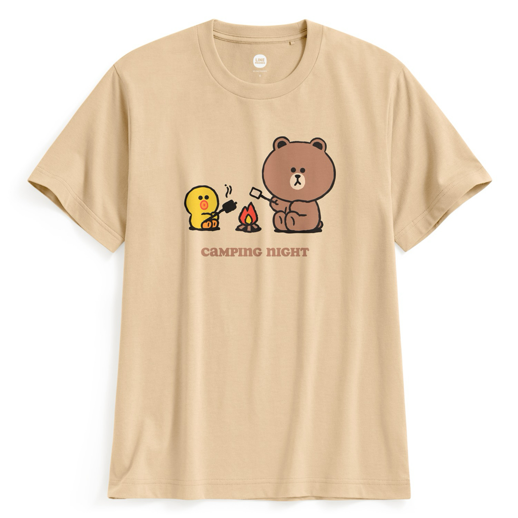 💚預訂 台灣直送💚Line Friend露營印花成人男裝親子款純棉短袖T恤