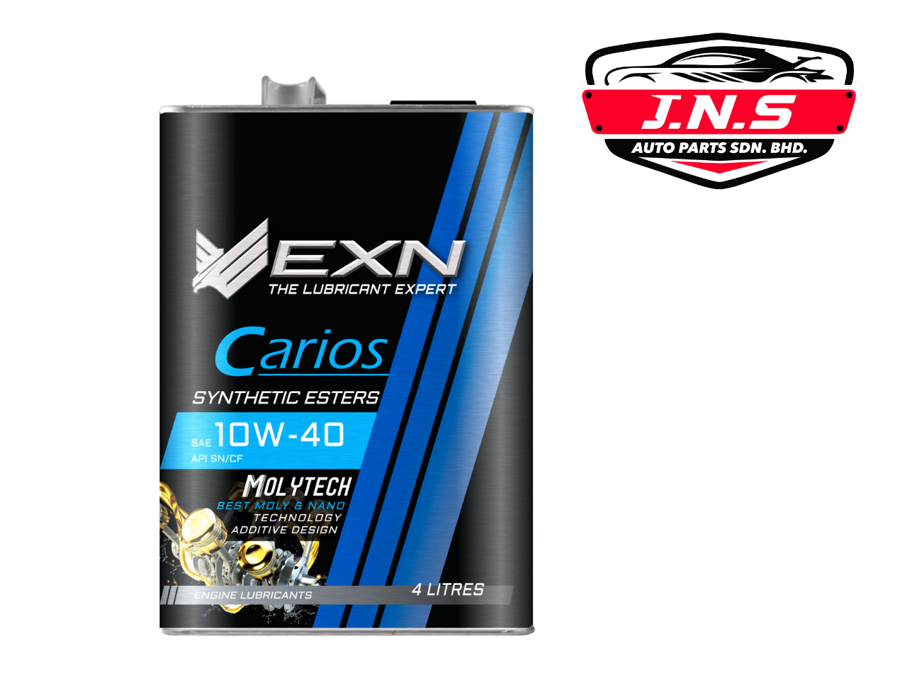 EXN Carios SAE 10W-40 API SN/CF Synthetic Esters Molytech Engine Lubricants 4L