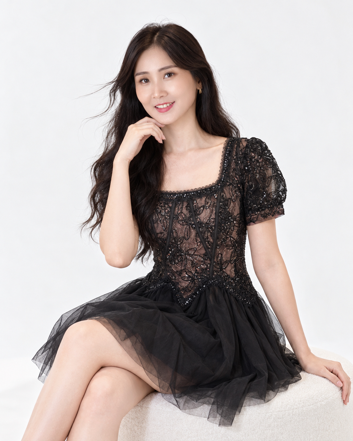 5149 Étoile Golden Sequin Tulle Mini Skirt