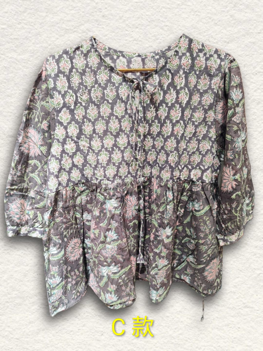 印度木刻印花純綿上衣