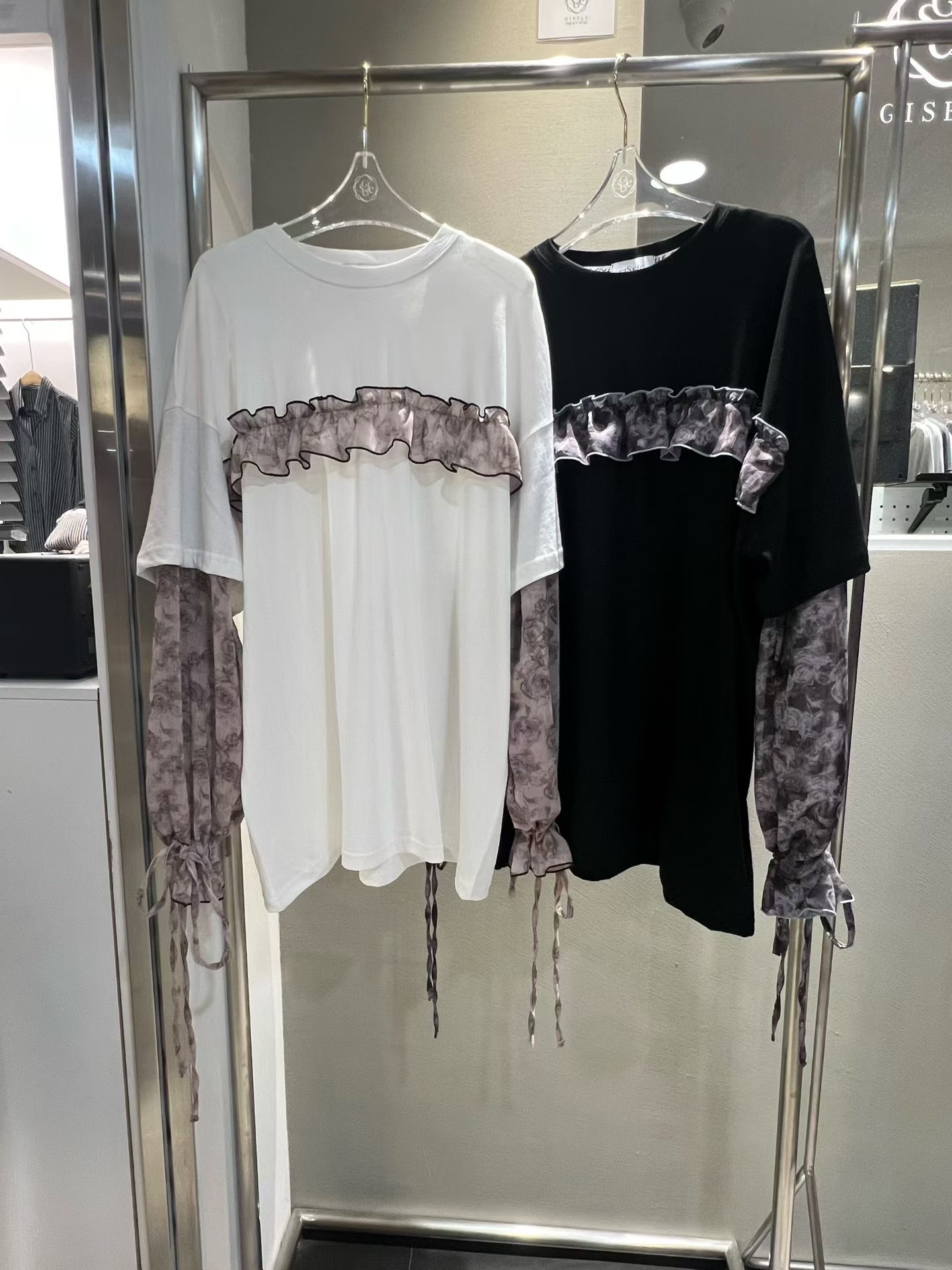 221688 雪紡袖假兩件Tee