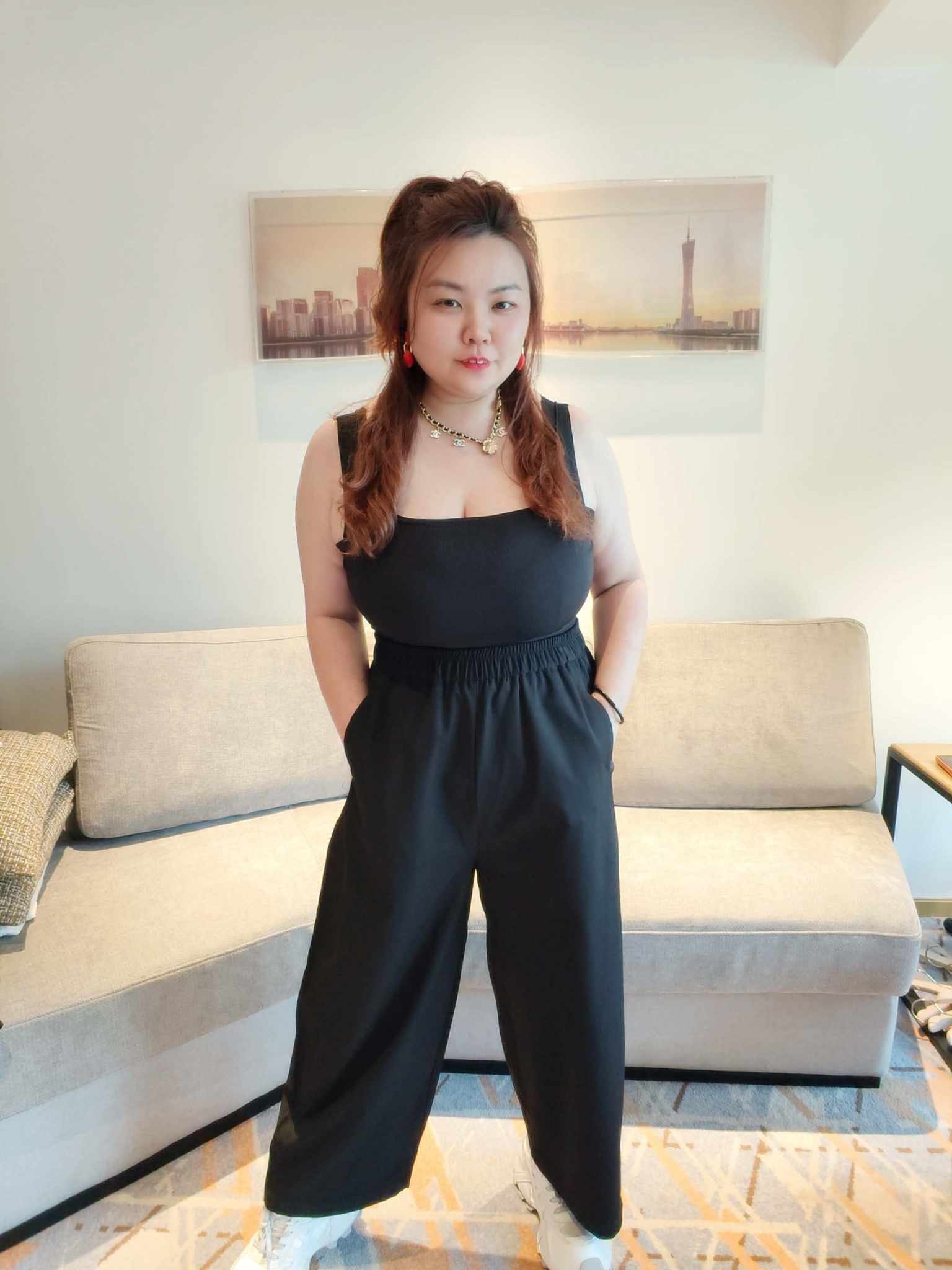 YCH04 1908 大码简约款阔腿长裤