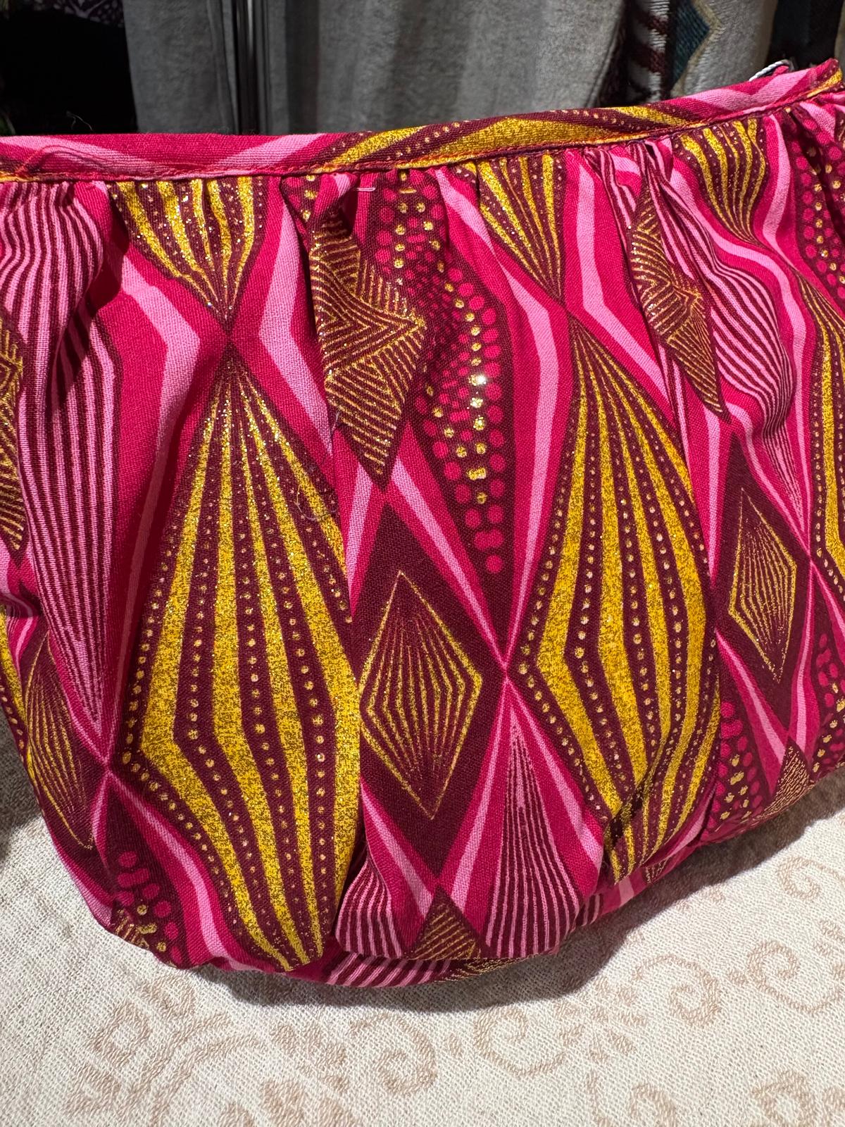 泰國-Mitra Collection - 桃紅金色燙金多用途袋