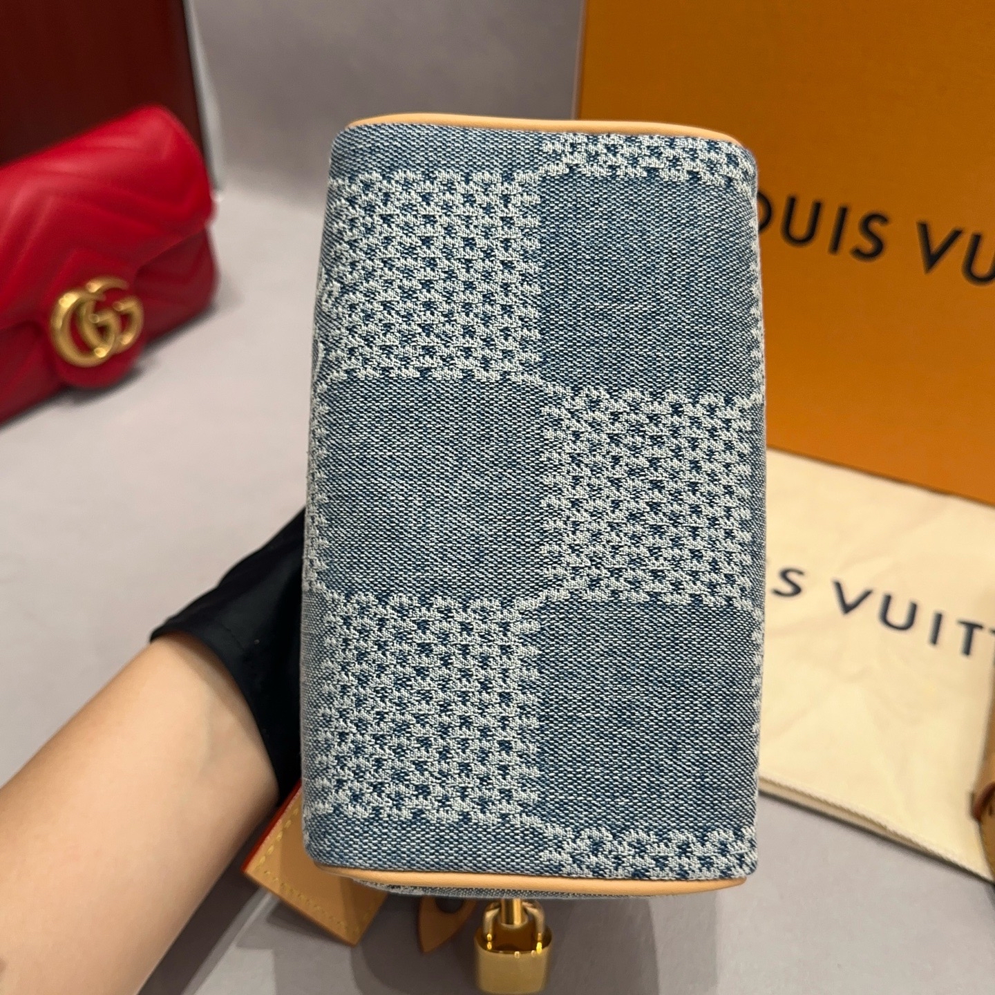 【預訂貨品】Lv 18牛仔丹寧棋盤格speedy