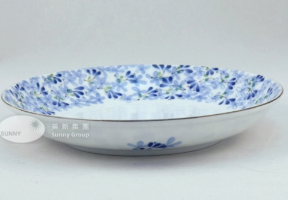 日本製小芽花白瓷輕量深碟