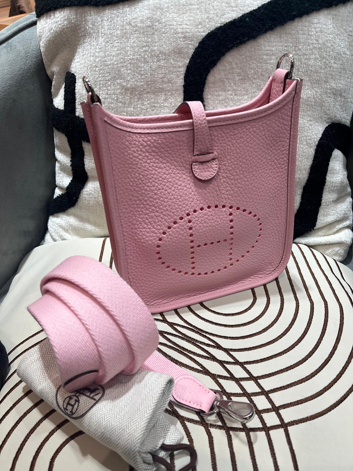 全新 Hermes Mini Evelyne 櫻花粉 Stamp K 100%Authentic, 100%new ✅Dust bag ✅box