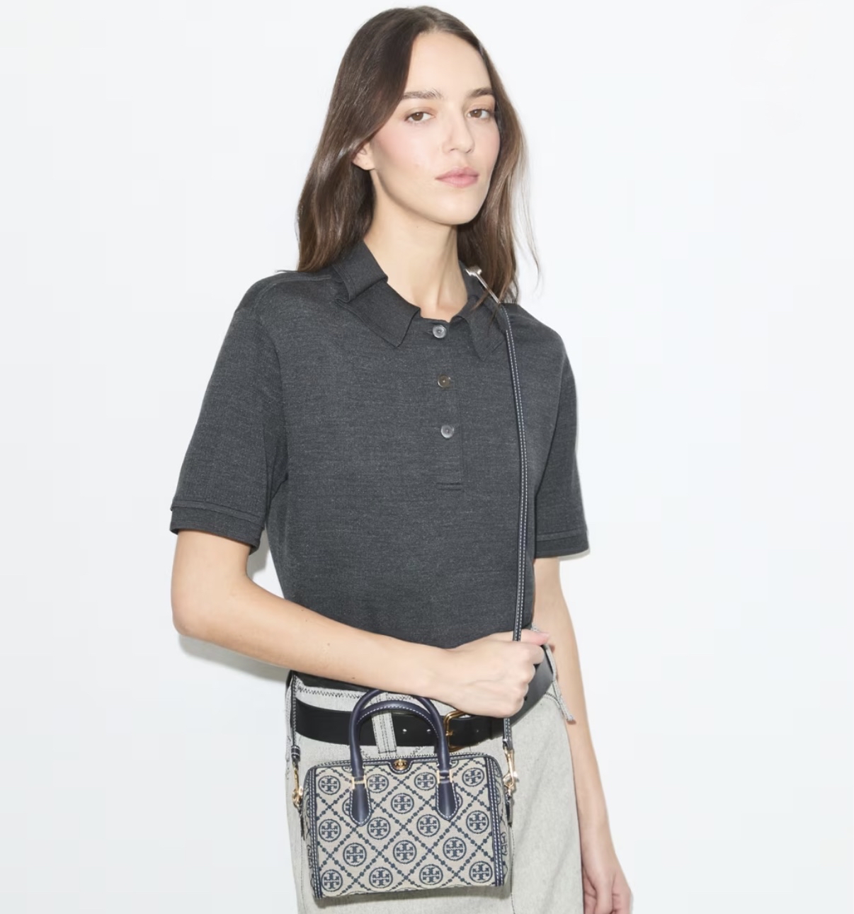 T MONOGRAM PETITE BARREL BAG