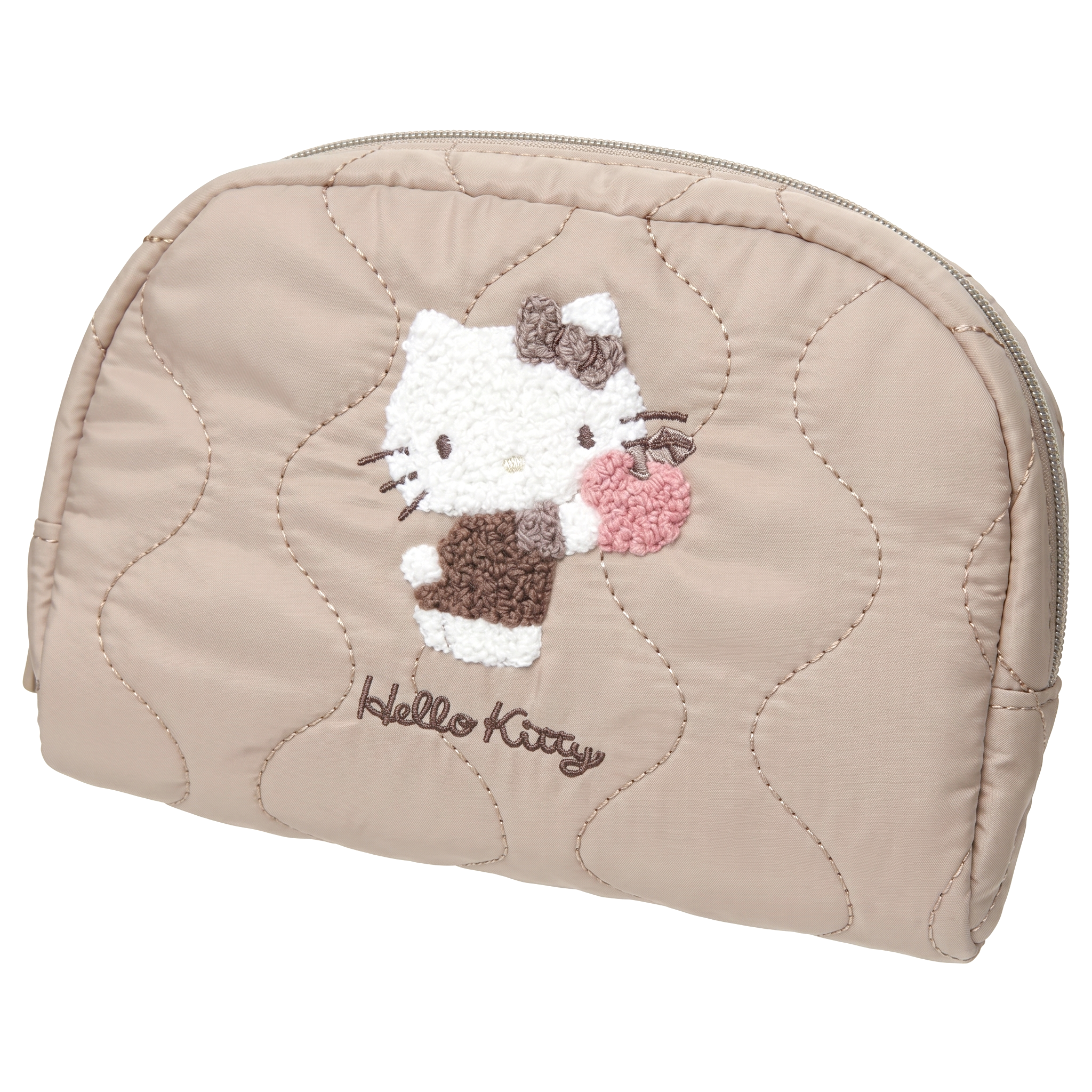 Sanrio - 小物包 (棕色Hello Kitty刺繡款)