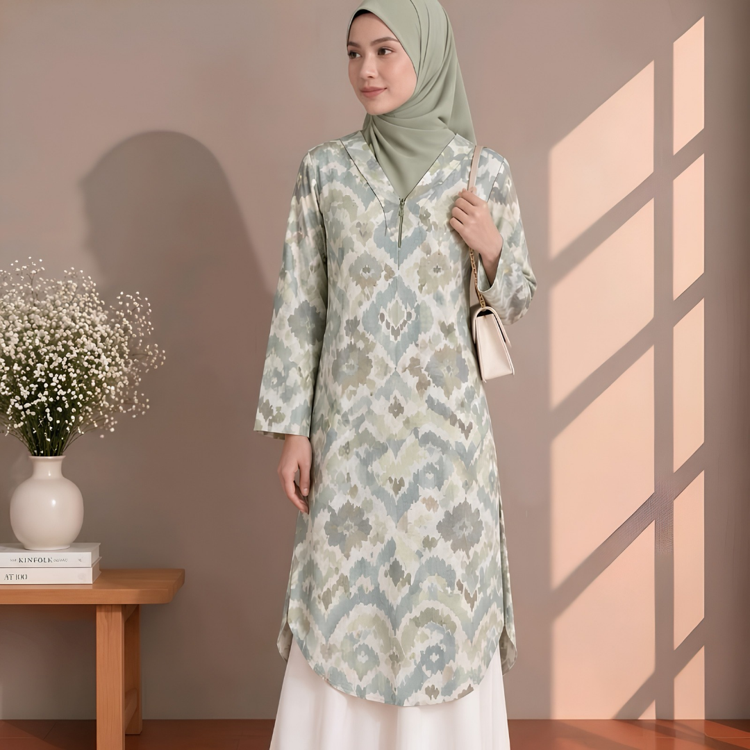 LINEN LONG TUNIC - Kunafa