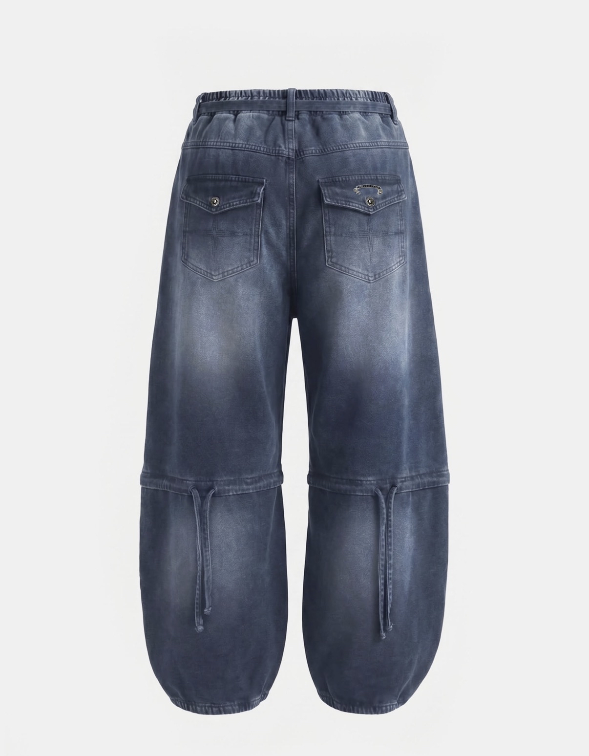 BADBLOOD新款[w-pts26-093] Destroyed Raw-Edge Joggers - Denim Blue