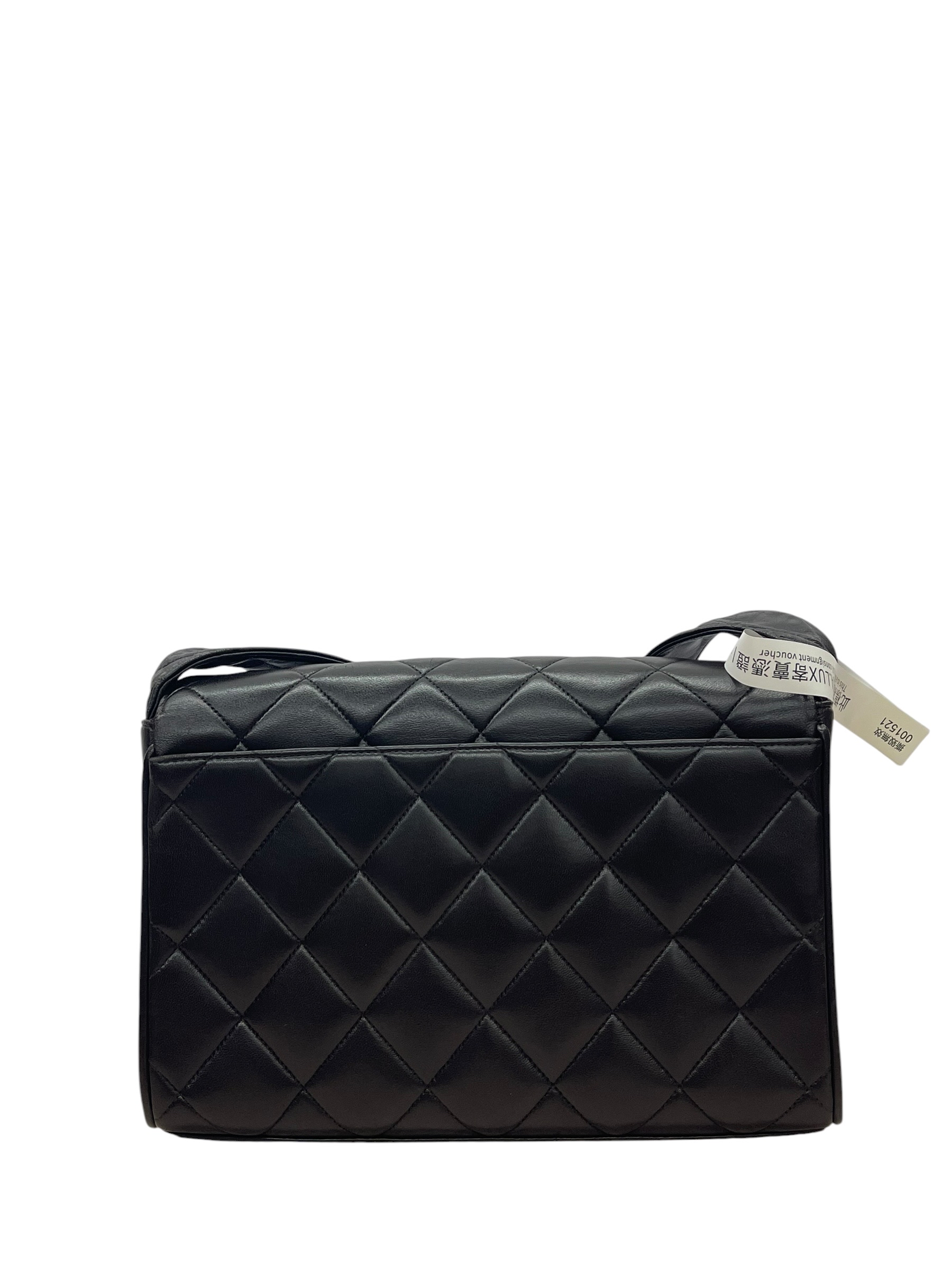Pre-Owned CHANEL Black Covered CC Quilted Flap Bag Lambskin / Product Code:081310