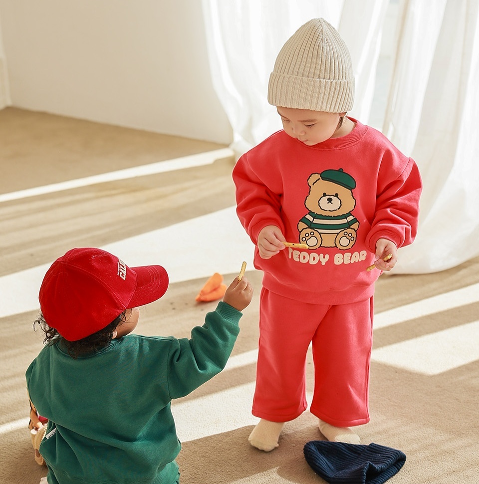 UBMOM 2023 Winter Teddy Series Berry Teddy 運動上衣-紅色